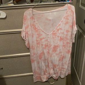 Peach and white shirt